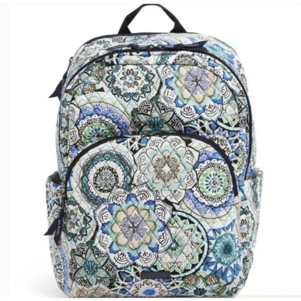 Vera Bradley Essential Large Backpack Laptop Pocket NWT Sketched Medallion - Picture 1 of 7